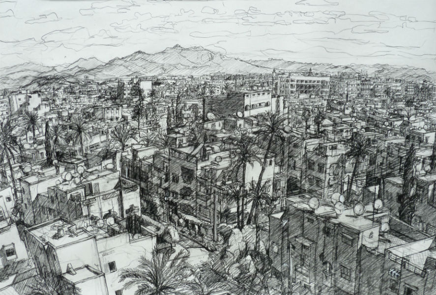 887x600 Drawing - Morocco Drawing