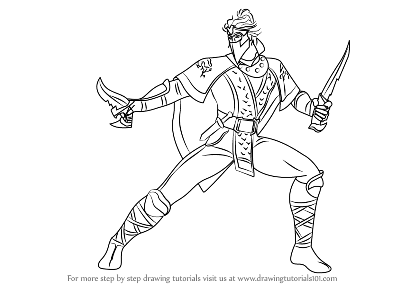 800x568 learn how to draw rain from mortal kombat - Mortal Kombat Drawings