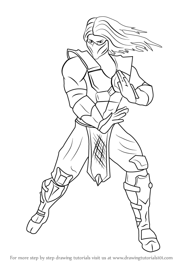 598x844 learn how to draw smoke from mortal kombat - Mortal Kombat Drawings