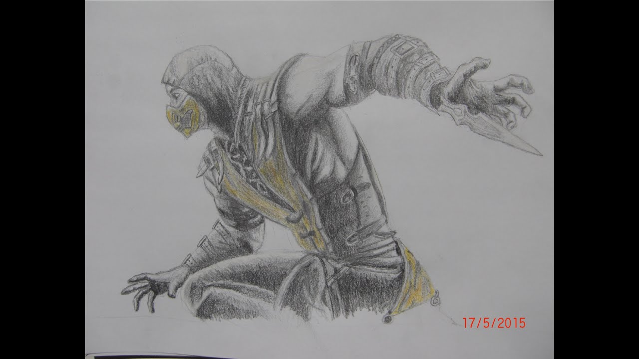 1280x720 speed drawing of scorpion mortal kombat x - Mortal Kombat X Drawings