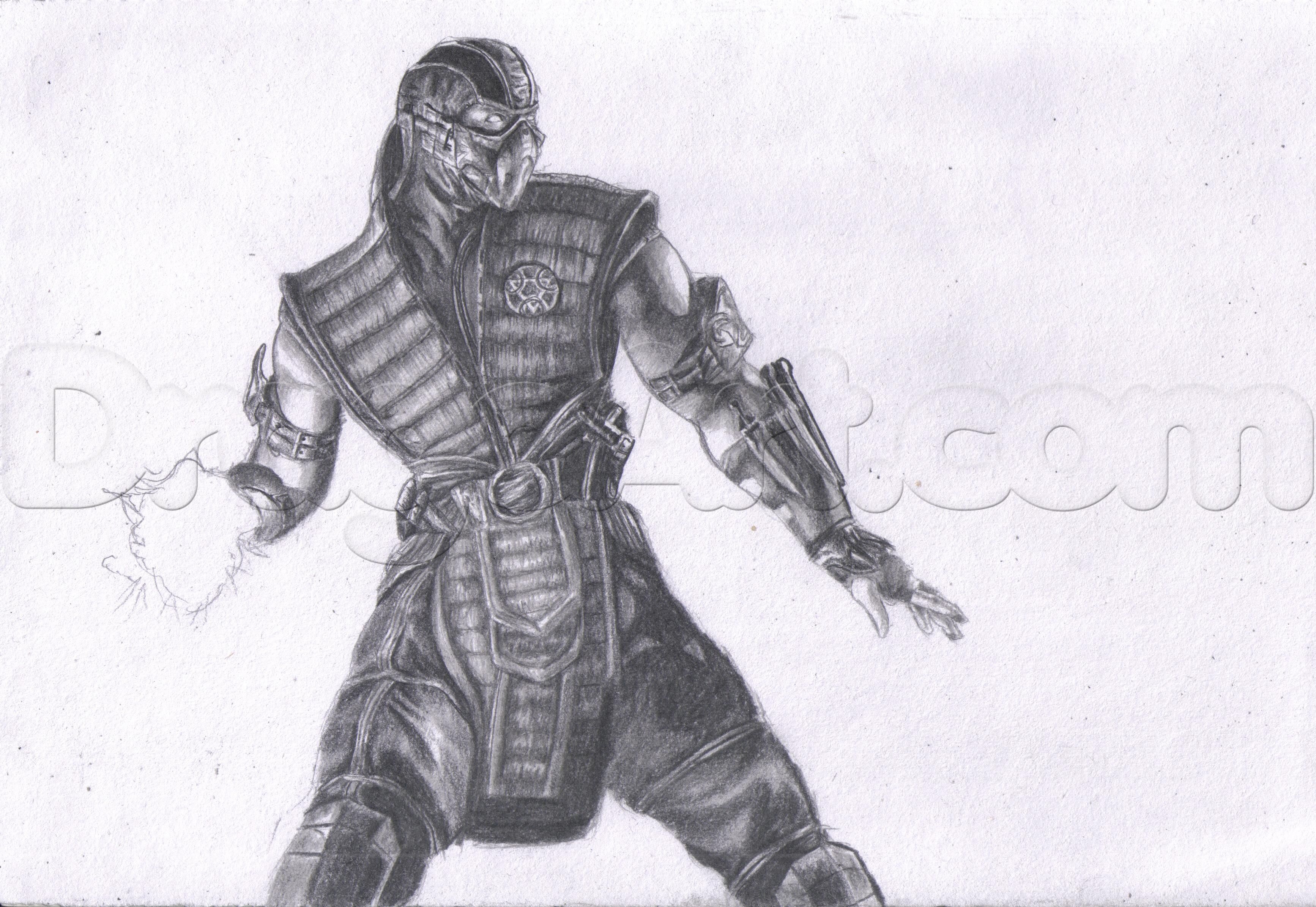 3467x2390 how to draw sub zero from mortal kombat x step graphics - Mortal Kombat X Drawings