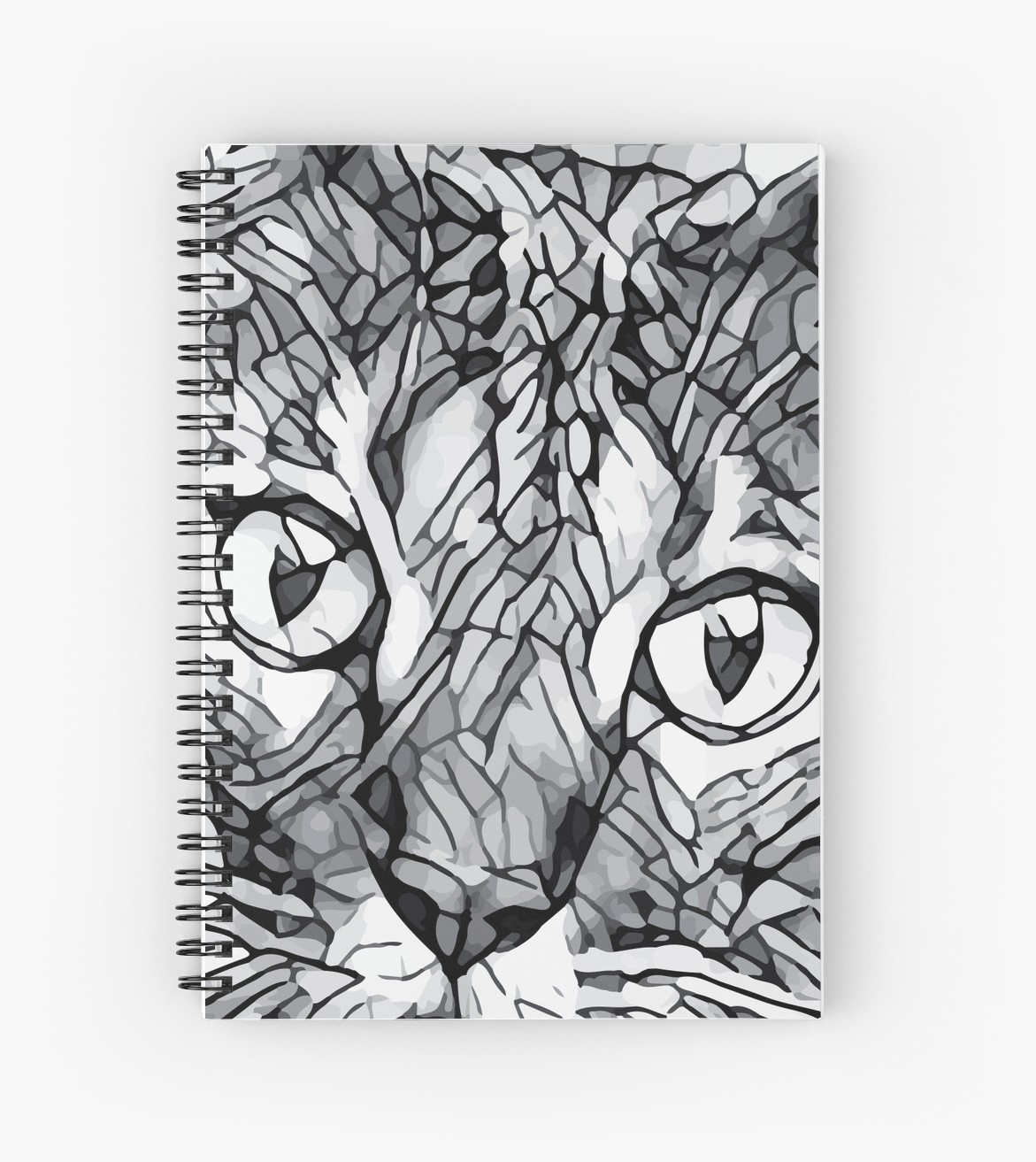 1171x1313 cute mosaic bengal cat line art drawing spiral notebooks - Mosaic Drawing