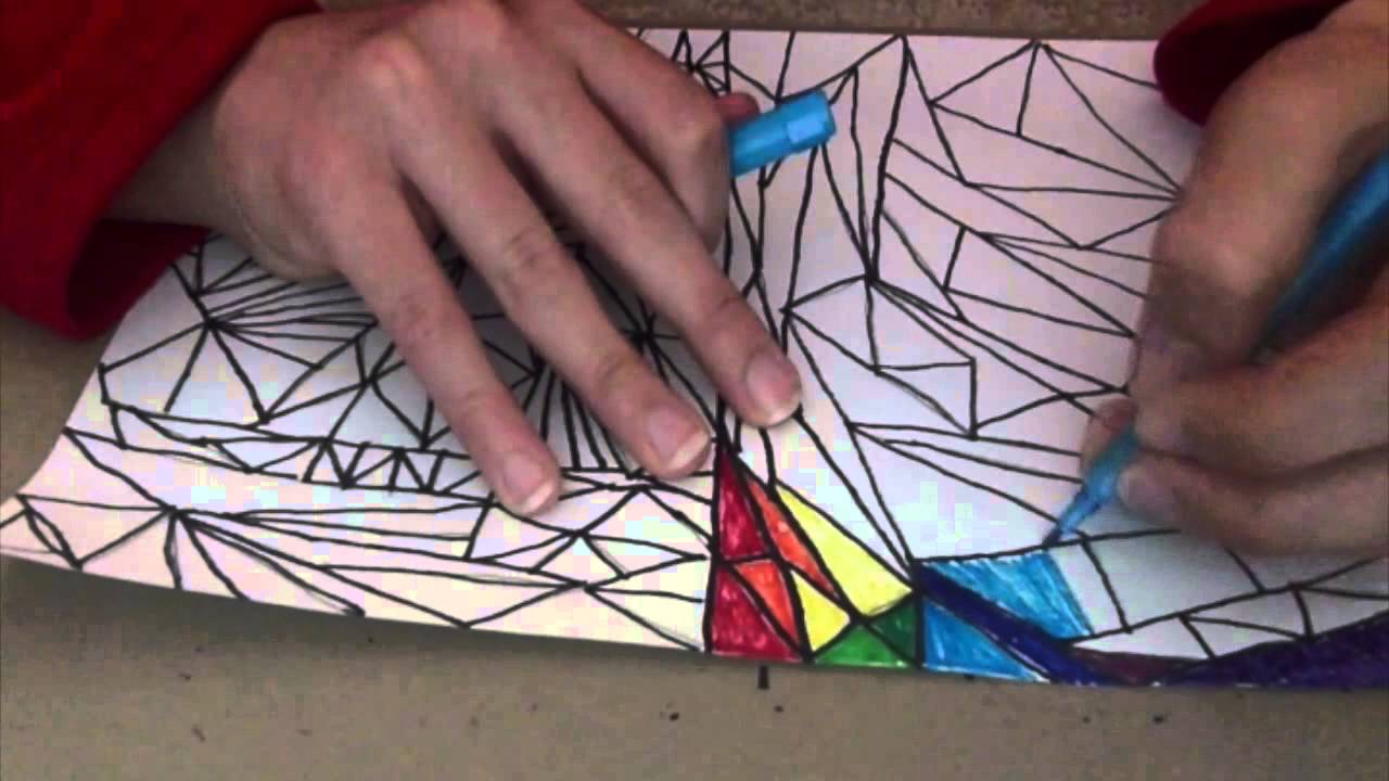 1280x720 Me Drawing A Mosaic - Mosaic Drawing