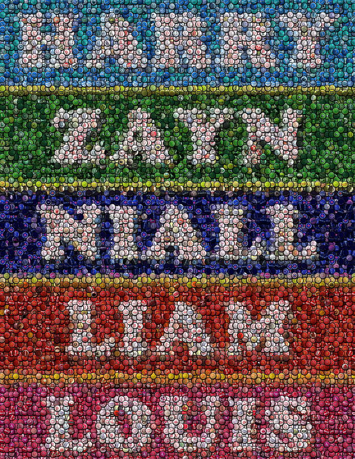 695x900 one direction names bottle cap mosaic drawing - Mosaic Drawing