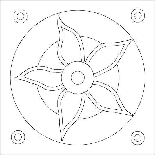 535x535 Psychedelic Flower Mosaic Pattern - Mosaic Drawing Patterns