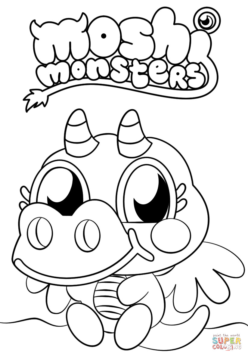 824x1186 moshi monsters burnie coloring - Moshi Monsters Drawings