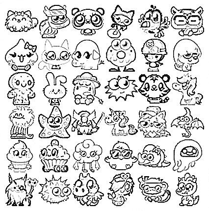 426x430 coloring pictures of moshi monsters moshlings - Moshi Monsters Drawings