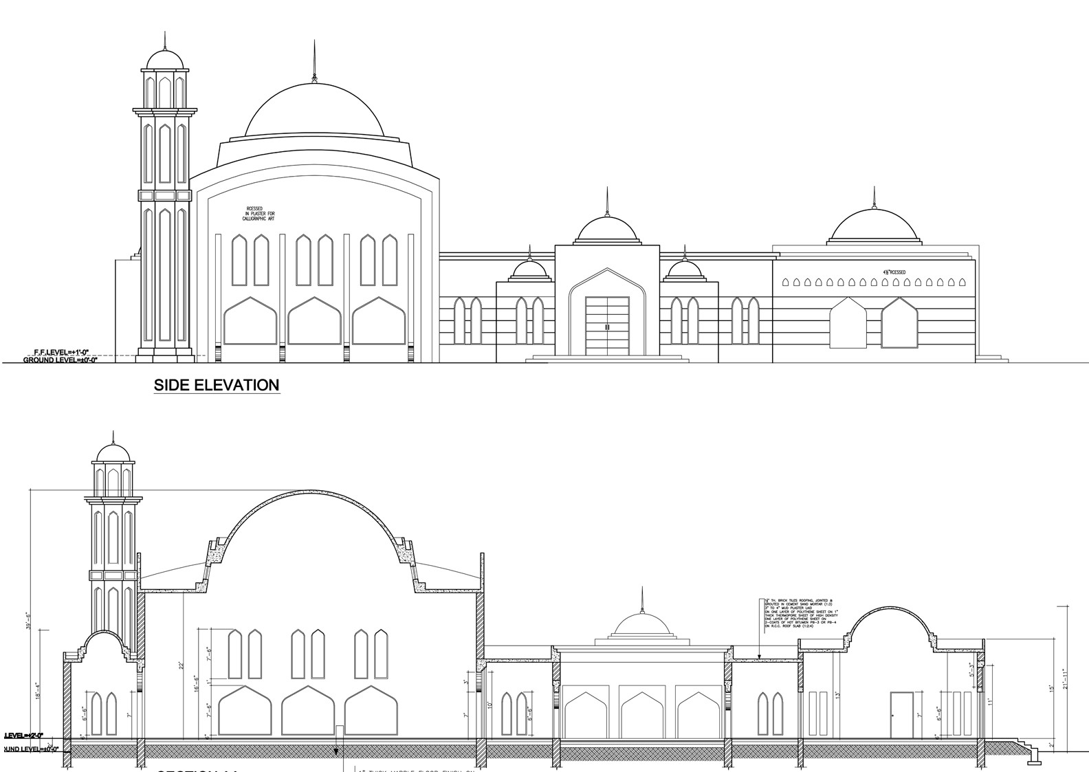 1584x1123 mosque design - Mosque Design Drawing