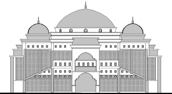 550x300 autocad mosque - Mosque Design Drawing