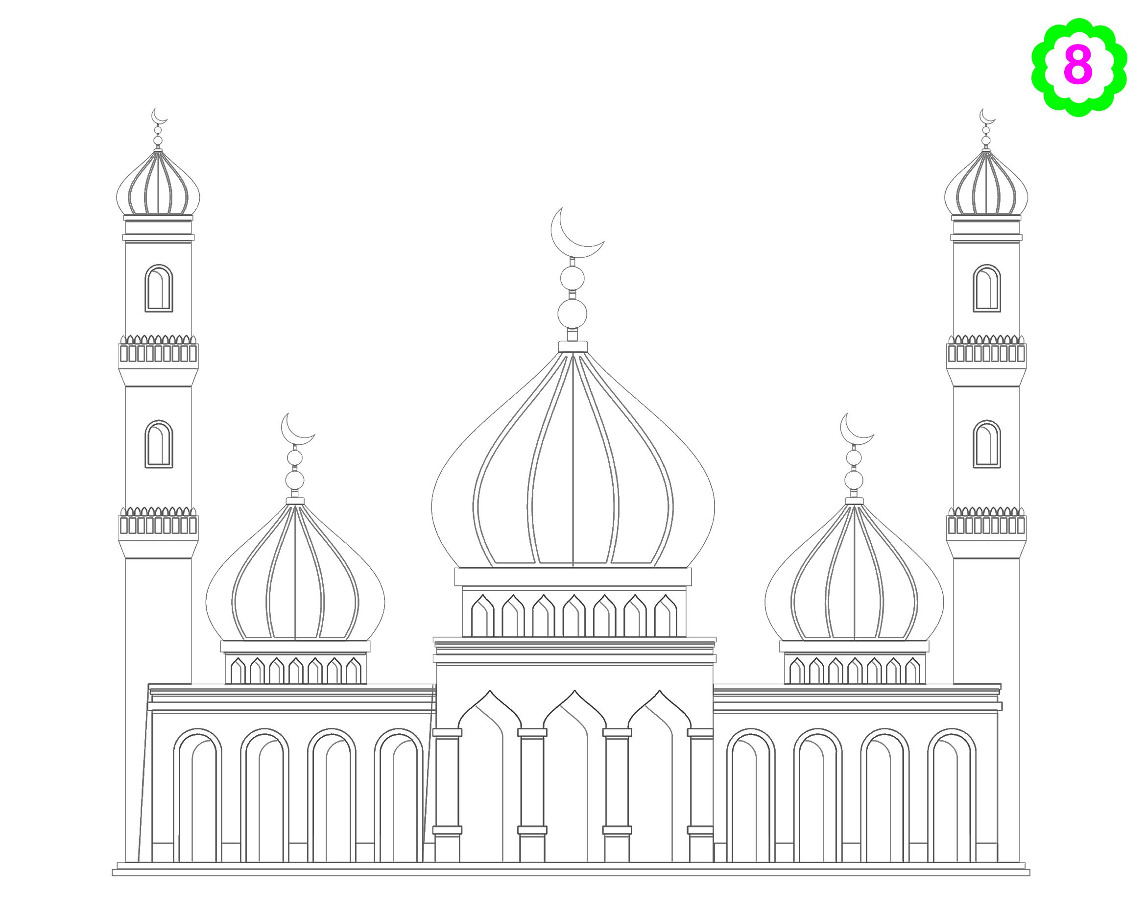 Masjid Coloring Pages At Getcolorings Com Free Printable Colorings | My ...