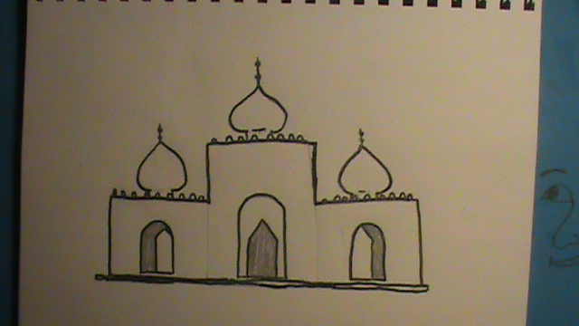 640x360 How To Draw A Mosque Step - Mosque Drawing