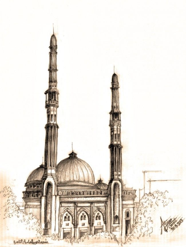 650x863 mosque drawing pic drawing skill - Mosque Drawing