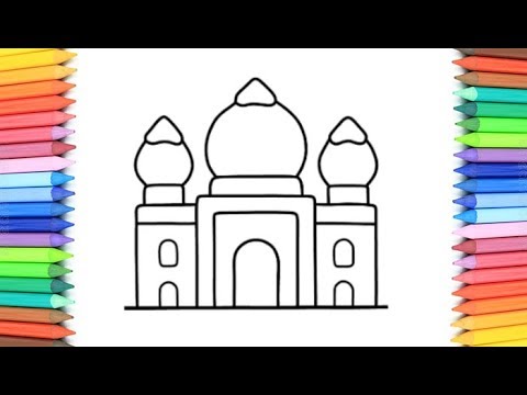 480x360 How To Draw A Mosque Easy Drawing - Mosque Drawing For Kids