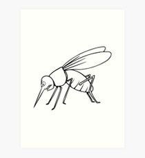 210x230 mosquito drawing art prints redbubble - Mosquito Drawing