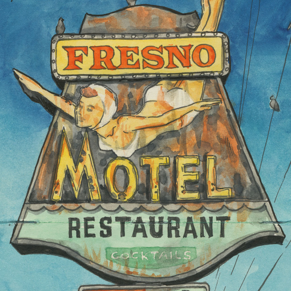 1024x1024 fresno motel sign sketch drawn the road again - Motel Drawing