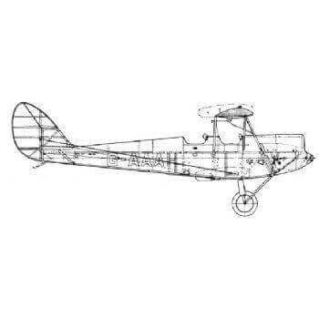 350x350 de havilland moth line drawing - Moth Line Drawing