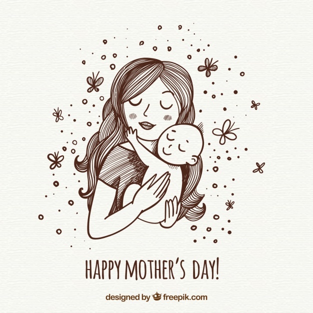 626x626 Mother Vectors, Photos And Free Download - Mother And Baby Drawing