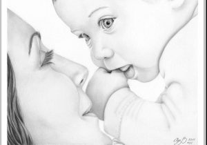 300x210 Pencil Sketches Of Mother And Baby - Mother And Baby Drawing