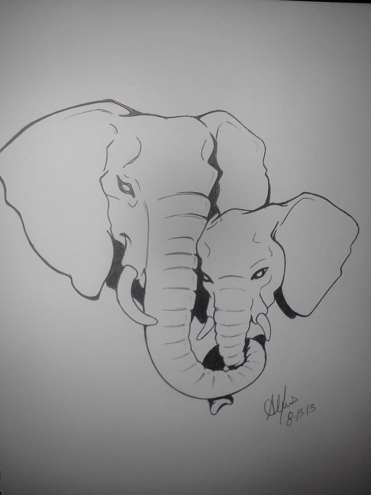 729x972 Mom And Baby Elephant Tattoo Designs - Mother And Baby Elephant Drawing
