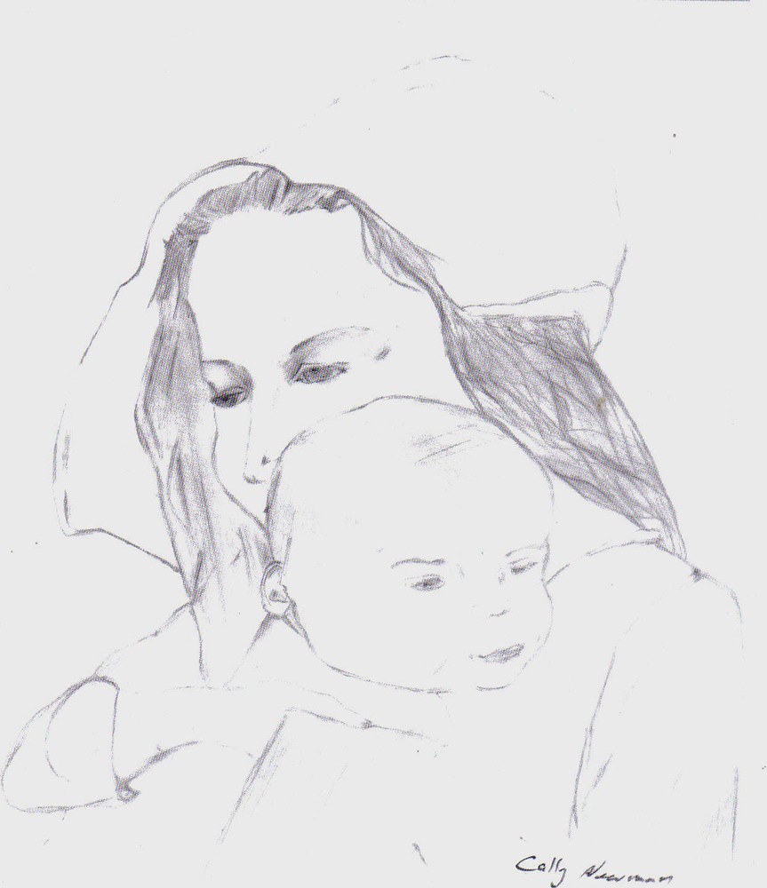 863x1000 Mother And Child Drawing - Mother And Child Drawing