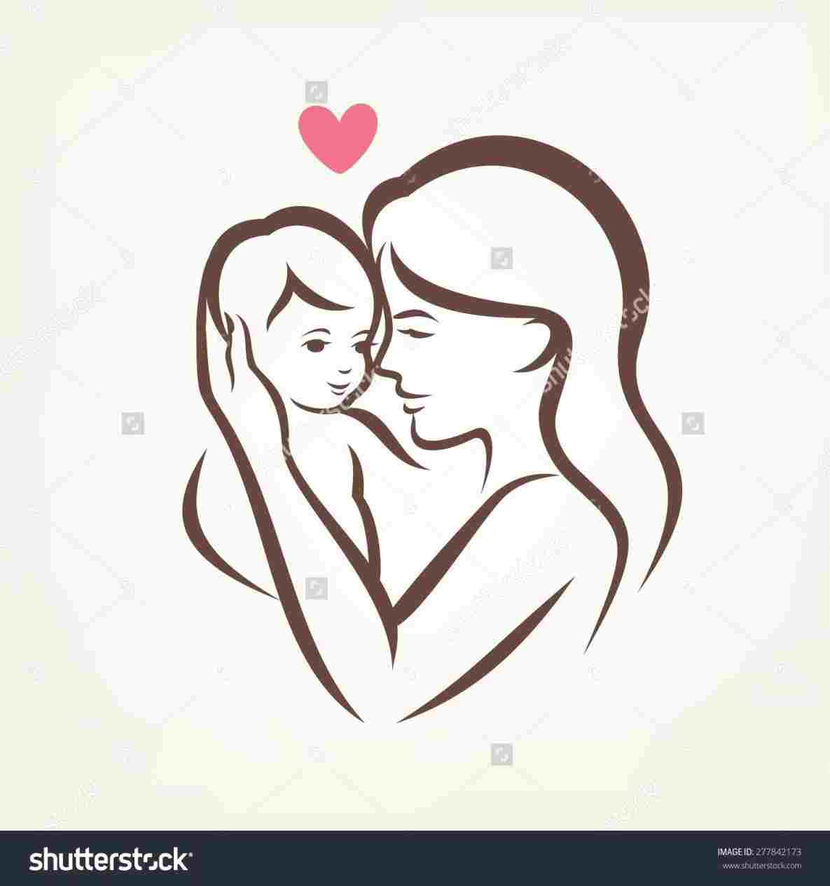 1185x1264 Drawing Of Mother And Child - Mother And Child Drawing