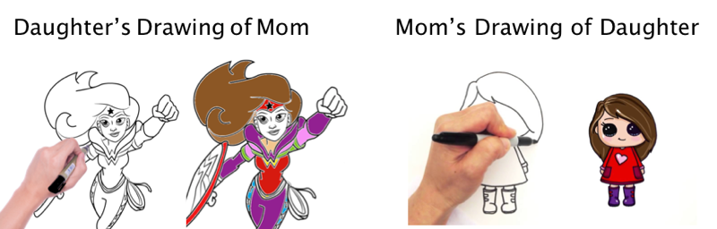 800x256 mother daughter cartoon drawing workshop gaals girls - Mother And Daughter Drawing