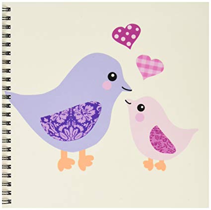 425x422 Db Cute Purple Mom Bird And Pink Baby - Mother And Daughter Drawing