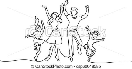 450x238 happy family mother father dancing with children continuous one - Mother And Father Drawing