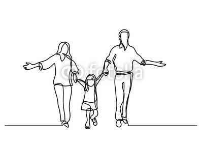 400x283 continuous line drawing of mother father and child buy photos - Mother And Father Drawing