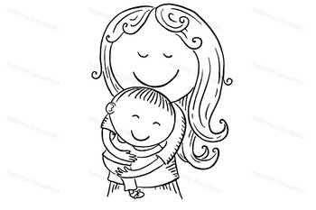 350x233 happy cartoon mother with a child, vector drawing tpt - Mother Cartoon Drawing