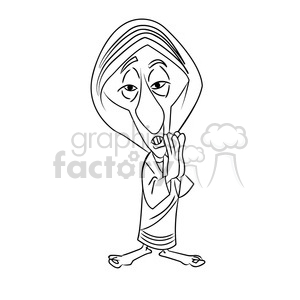 300x300 mother teresa cartoon in black and white clipart royalty free - Mother Cartoon Drawing