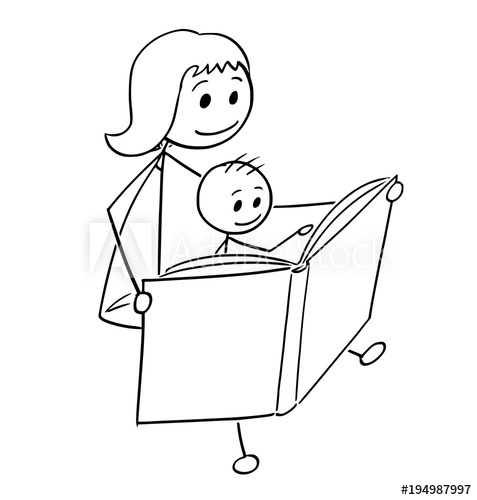 477x500 cartoon stick man drawing conceptual illustration of mother or mom - Mother Cartoon Drawing