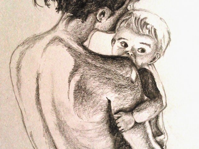 640x480 mother child paintings drawings best sketches of mothers love bond - Mother Child Drawing