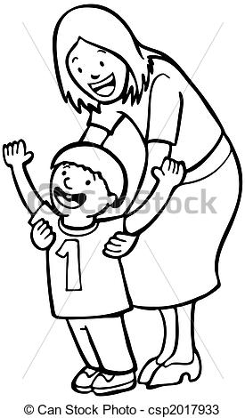 275x470 mother teaching child line art mom helps her son learn to walk - Mother Child Drawing