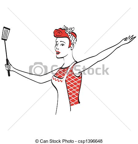 450x470 vintage retro mom mother cooking vintage or retro - Mother Cooking Drawing