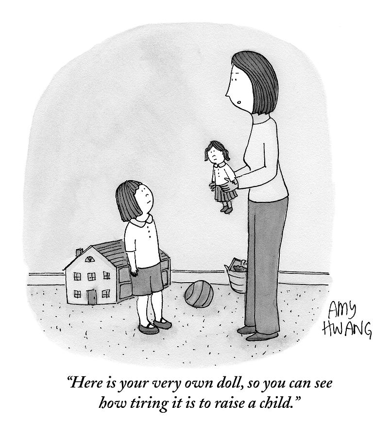 805x900 A Mother Presents Her Daughter With A Doll - Mother Daughter Drawings