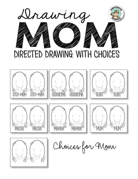464x600 mother's day card drawing mom expressive monkey - Mother Drawing Images
