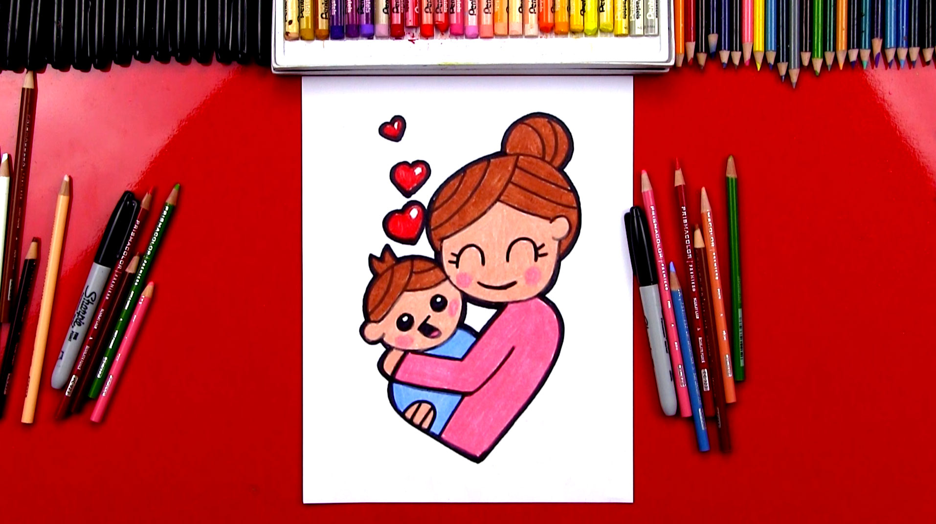 1914x1073 How To Draw A Mother Hugging A Baby - Mother Drawing Images