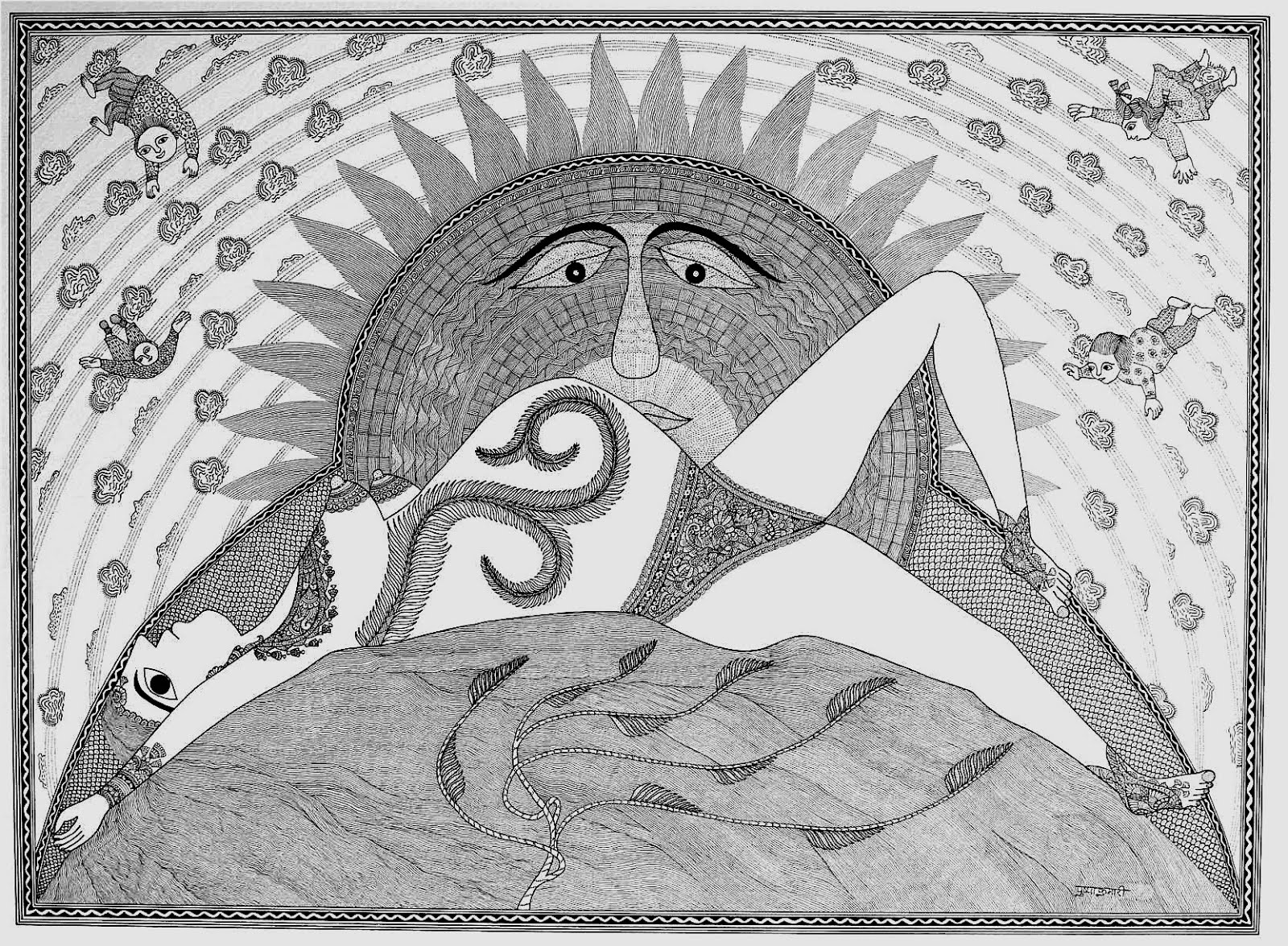 1600x1175 Pushpa Kumari - Mother Earth Drawing