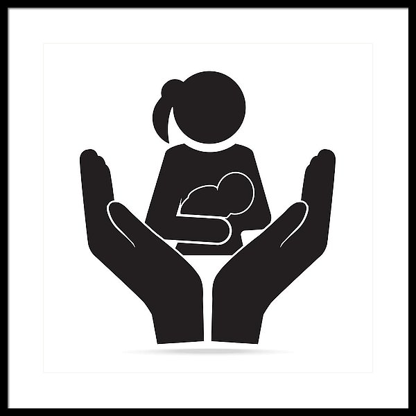 600x600 mother holding baby in hand icon protection or care for health - Mother Holding Baby Drawing