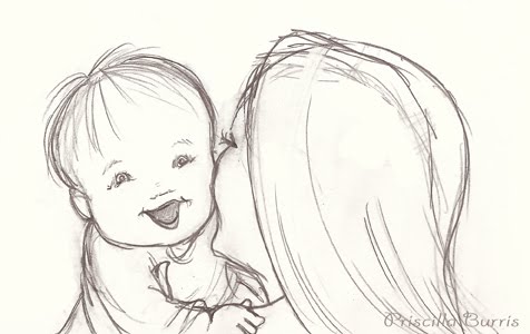 Mother Holding Baby Drawing at PaintingValley.com | Explore collection ...