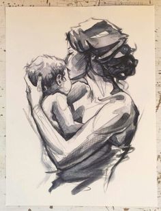 236x309 mother daughter drawings pencil moment mother holding child - Mother Holding Baby Drawing