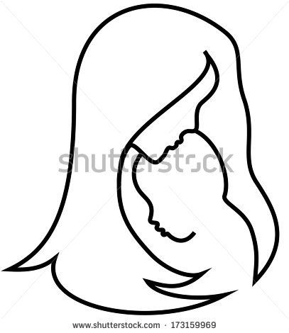 407x470 stock vector mother and child a mother holding her young baby - Mother Holding Baby Drawing