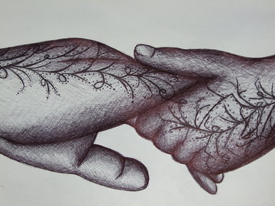 Mother Holding Child Drawing