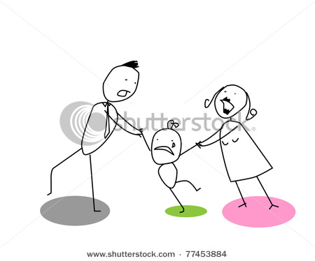 450x374 Clip Art Picture Of A Child's Drawing With The Mother And Father - Mother Holding Child Drawing