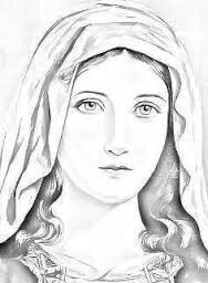 Mother Mary Drawing at PaintingValley.com | Explore collection of ...