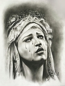 225x300 blessed virgin mary drawings fine art america - Mother Mary Drawing