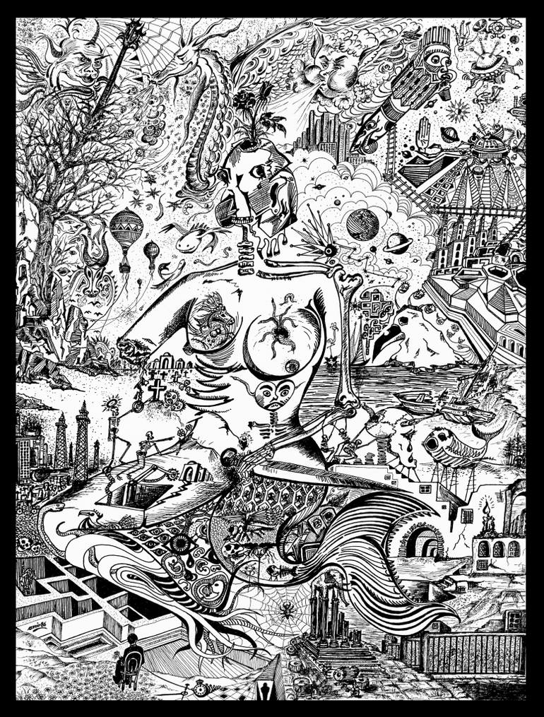 770x1015 Mother Nature Regrets Drawing - Mother Nature Drawing