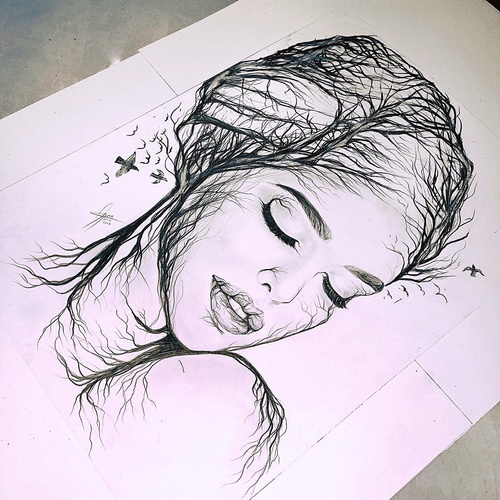 500x500 Mother Nature Shared - Mother Nature Drawing