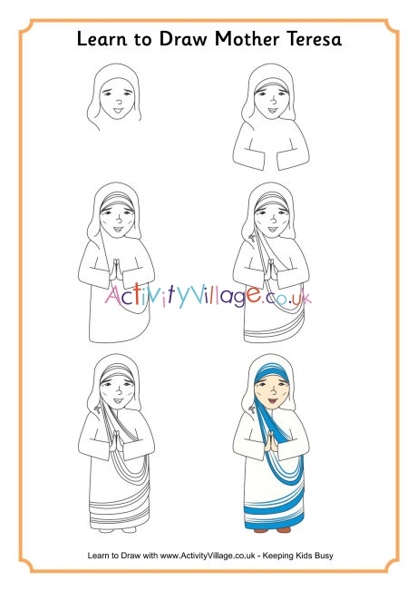 460x651 learn to draw mother teresa - Mother Teresa Drawing